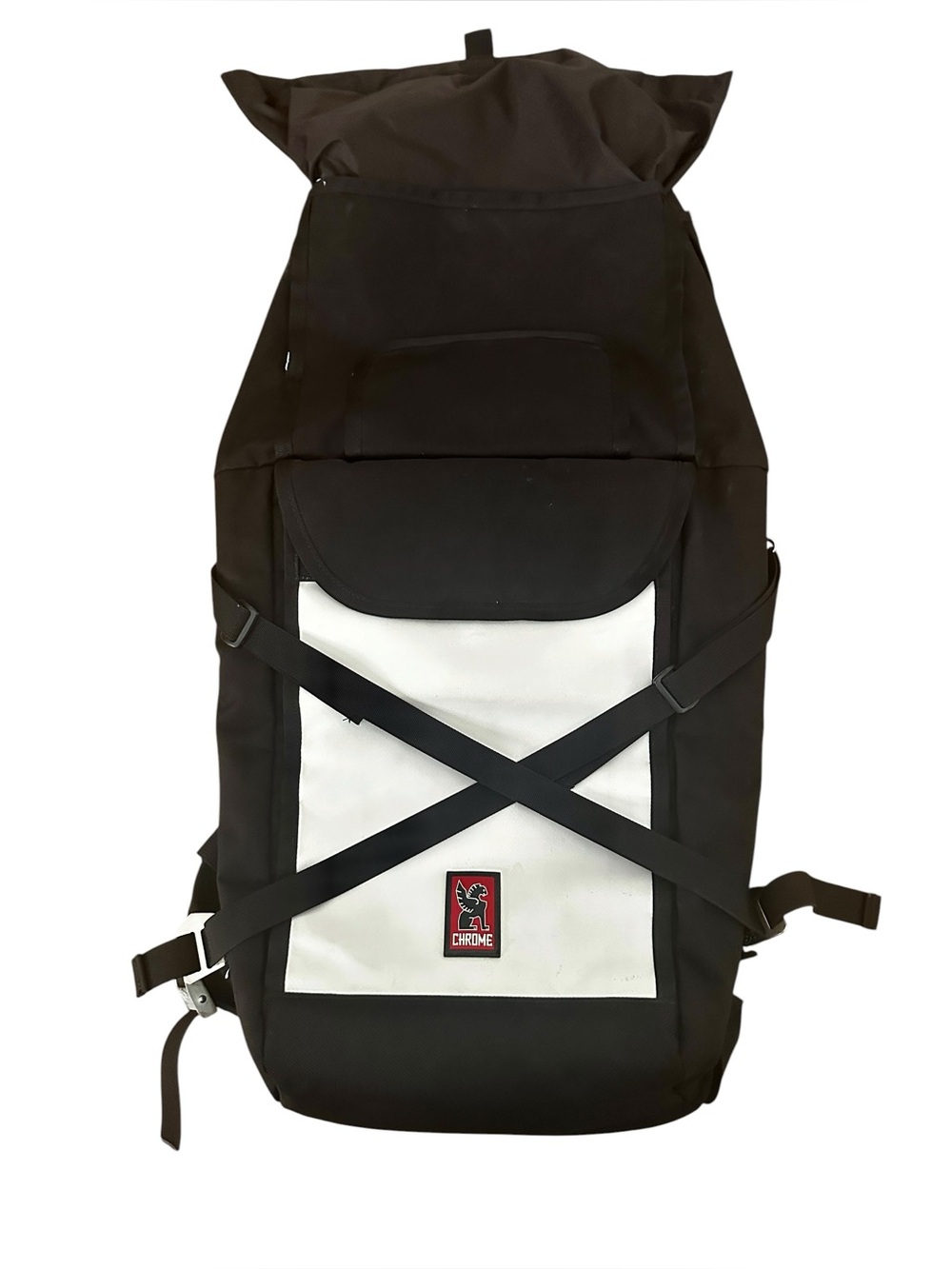 Chrome Industries Bravo 2.0 Rolltop Backpack Black White Waterproof 28L